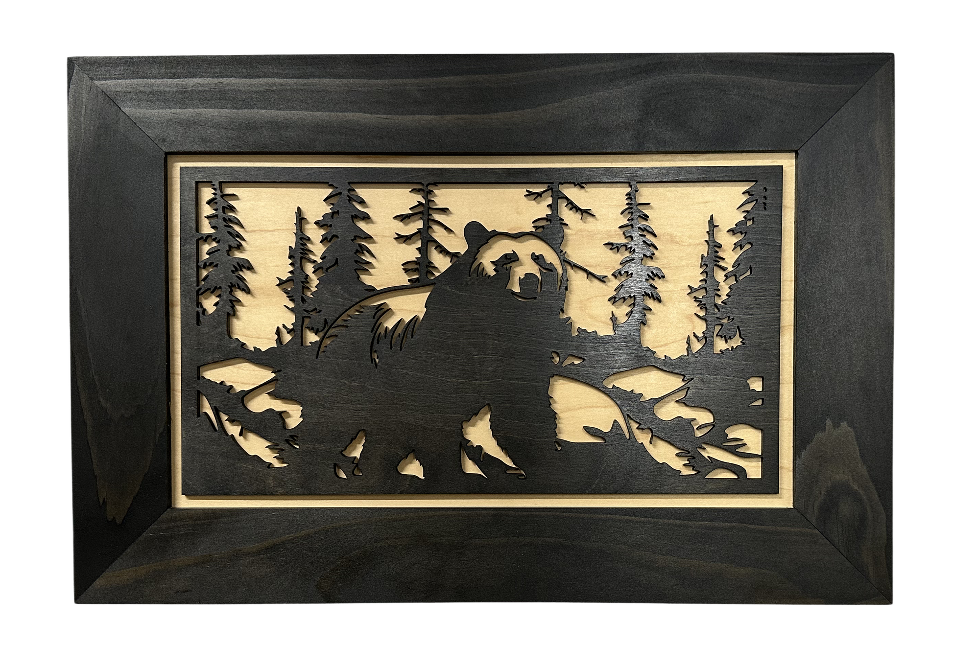 Hidden Black Bear Wall-Mounted Gun Cabinet – Safe Hidden Storage for Firearms Bellewood Designs