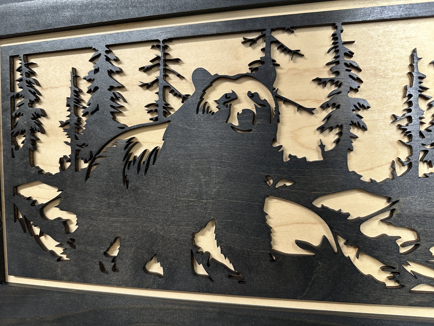 Hidden Black Bear Wall-Mounted Gun Cabinet – Safe Hidden Storage for Firearms Bellewood Designs