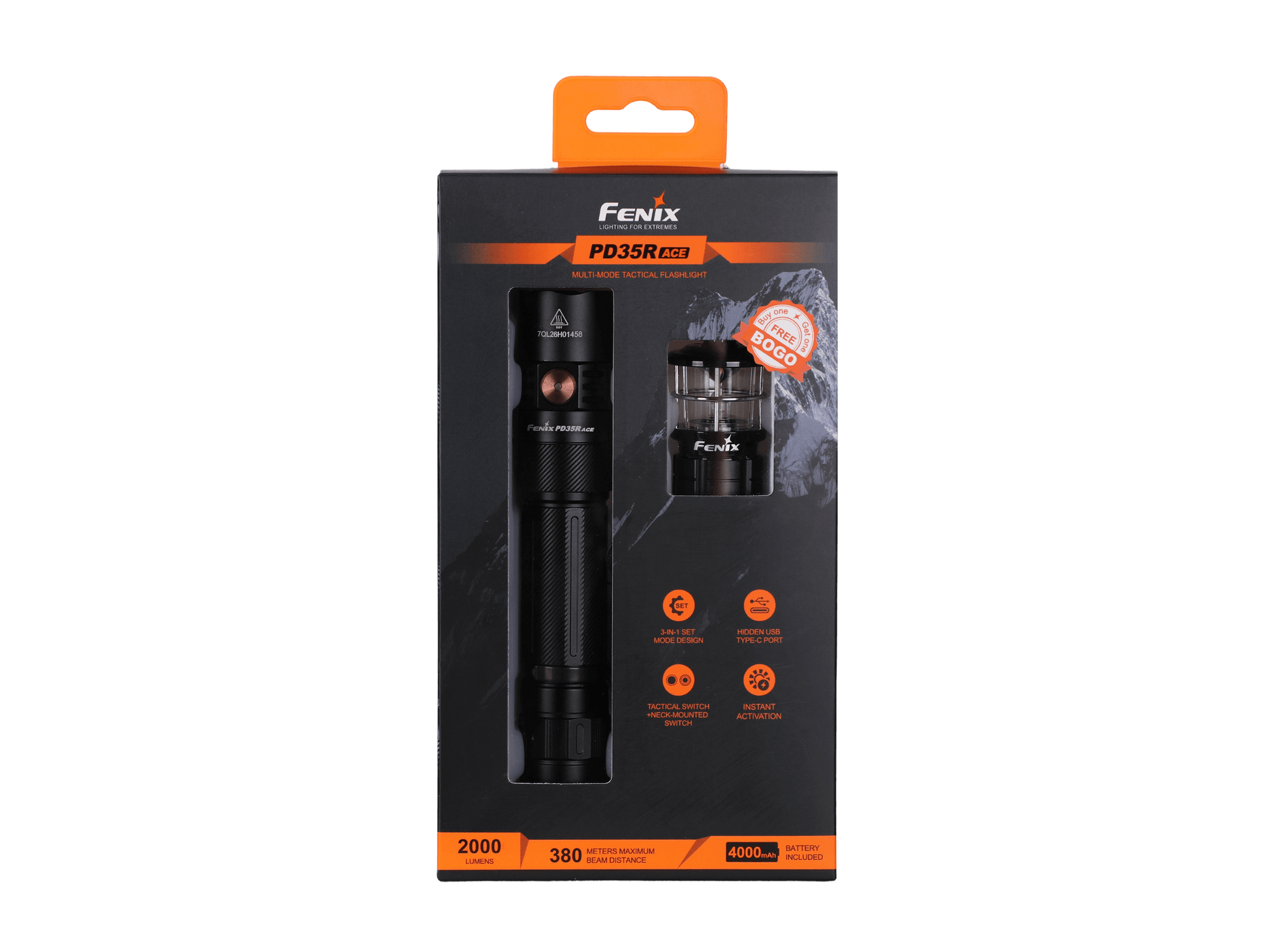 Fenix PD35R ACE Multi-mode Tactical Flashlight + FREE CL01 Mini Lantern Fenix Store