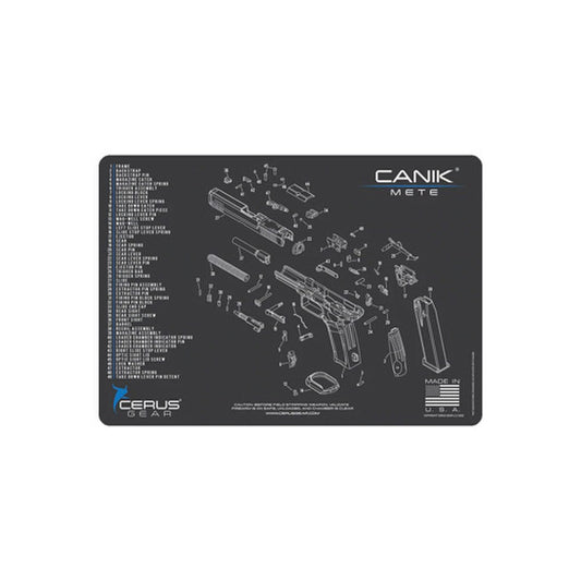 Canik Mete Schematic Handgun Mat – Charcoal Gray, 12" x 17"