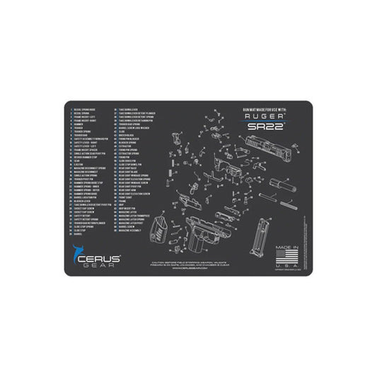 Ruger SR22 Handgun Cleaning Mat 17x12 – Grey | Cerus Gear