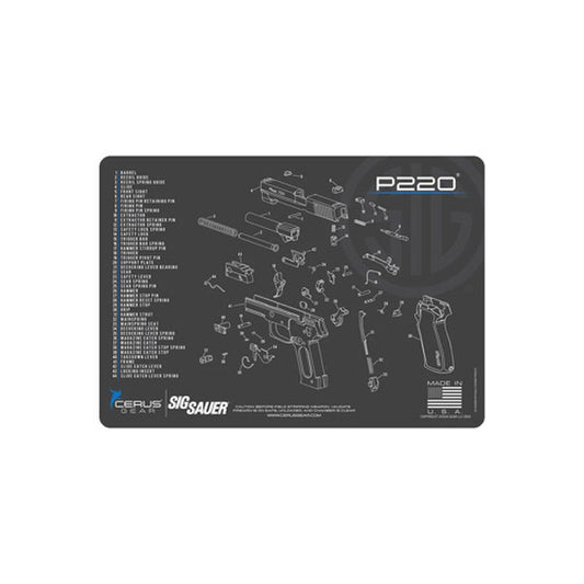 Sig Sauer P220 Handgun Cleaning Mat 17x12 – Grey | Cerus Gear