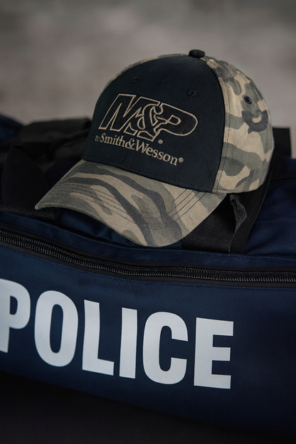 M&P® by Smith & Wesson® Two-Tone Logo 6-panel Washed Twill Cap in Camo and Black