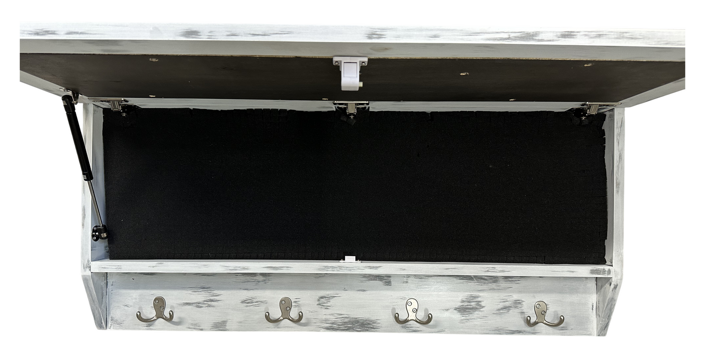 Winter Family Tree Gun Concealment Decor - Handcrafted Wooden Gun Cabinets - Gun Shelf Hidden Storage for Rifles, Shotguns, & Handguns - Quick Access Hidden Wall Safe