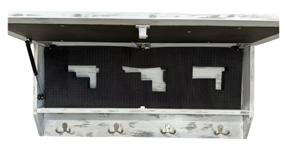 Winter Family Tree Gun Concealment Decor - Handcrafted Wooden Gun Cabinets - Gun Shelf Hidden Storage for Rifles, Shotguns, & Handguns - Quick Access Hidden Wall Safe