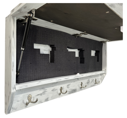 Winter Family Tree Gun Concealment Decor - Handcrafted Wooden Gun Cabinets - Gun Shelf Hidden Storage for Rifles, Shotguns, & Handguns - Quick Access Hidden Wall Safe