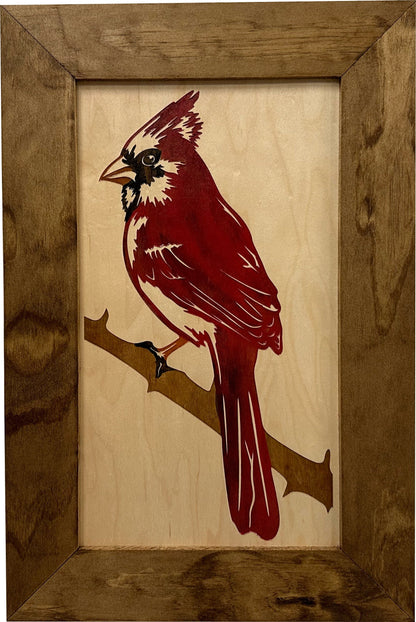 Red Cardinal Bird Gun Concealment Furniture - Handcrafted Hidden Gun Storage Wall Decor - Hidden Gun Shelf with Magnetic Lock for Quick Access