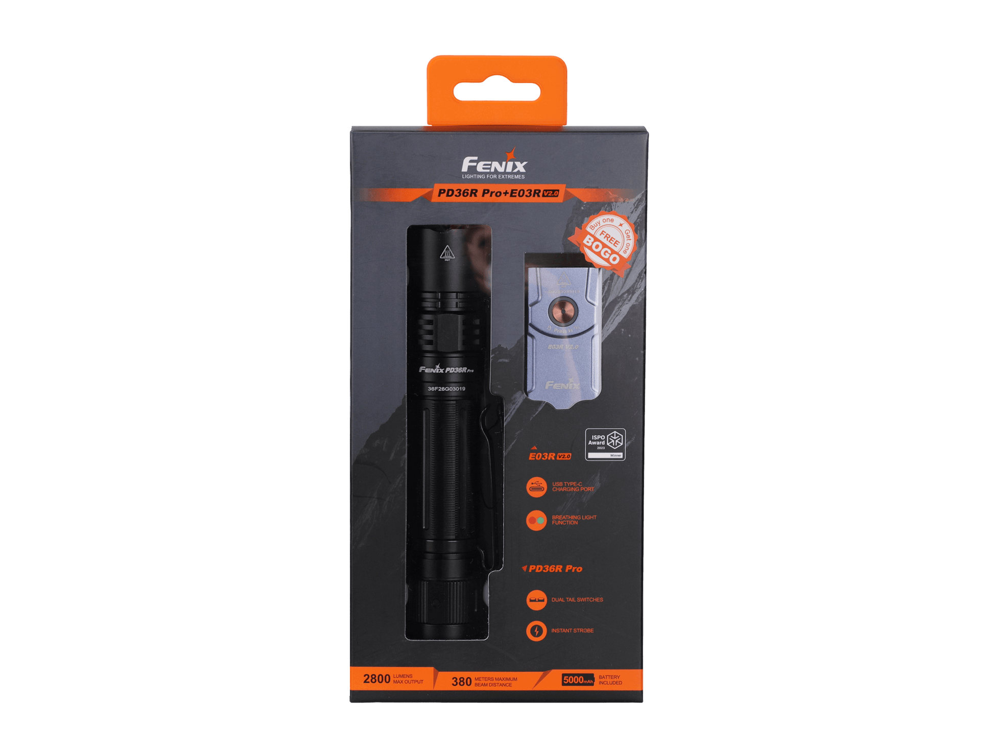 Fenix PD36R Pro 2800 Lumen Flashlight + FREE E03R V2 Keychain Light Fenix Store