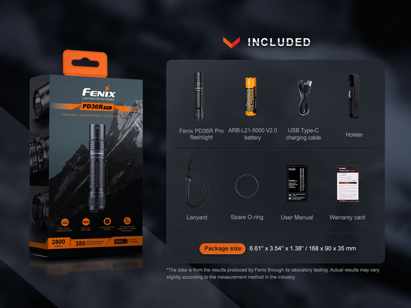 Fenix PD36R Pro 2800 Lumen Flashlight + FREE E03R V2 Keychain Light Fenix Store