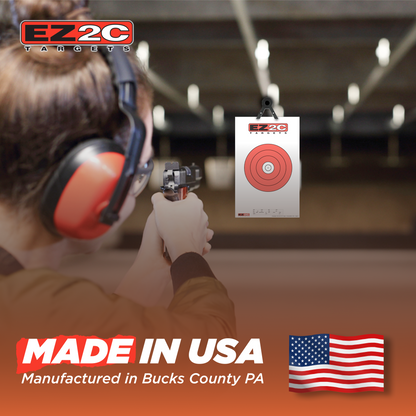 EZ2C Targets #9: 8" Bullseye Paper Shooting Target 11"x17" USA MADE Hi-Visibility