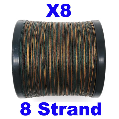 Reaction Tackle X8 Braided Fishing Line - Green Camo 8 Strand Reaction Tackle