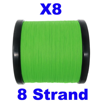 Reaction Tackle X8 Braided Fishing Line - Hi Vis Green 8 Strand Reaction Tackle