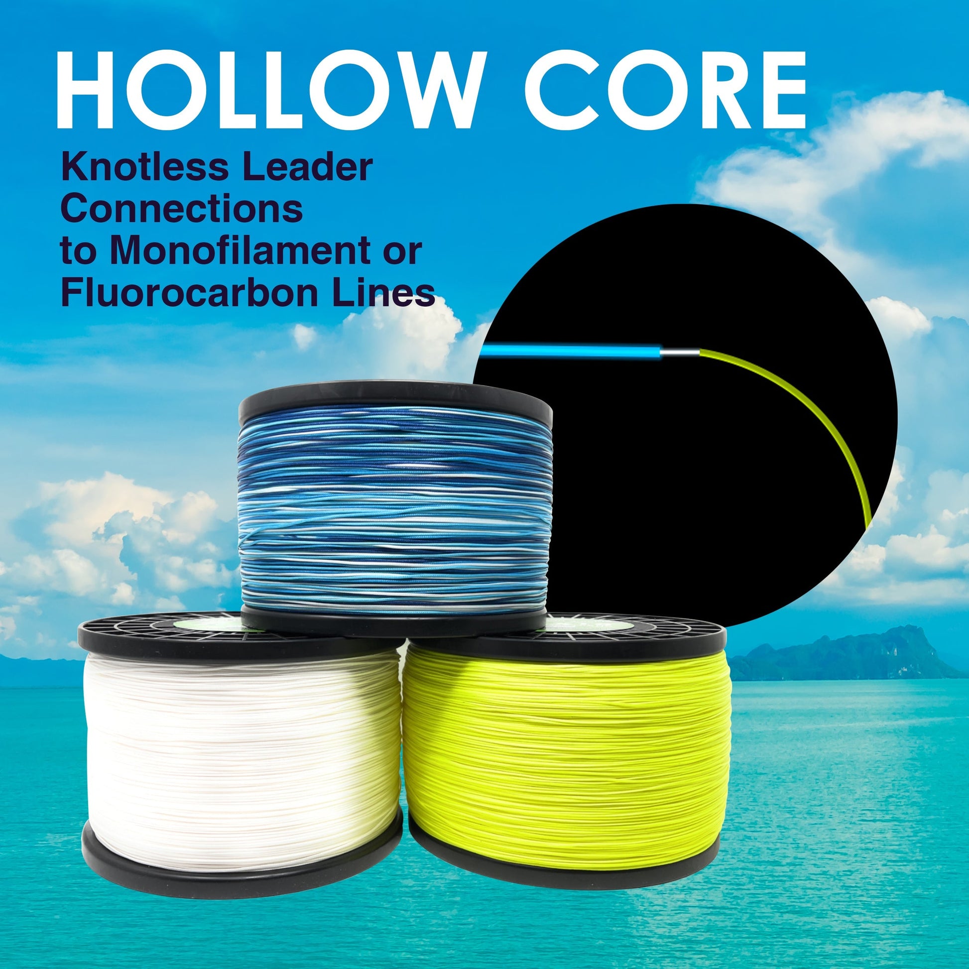 Reaction Tackle Hollow Core - 16 Strand Braided Fishing Line Reaction Tackle
