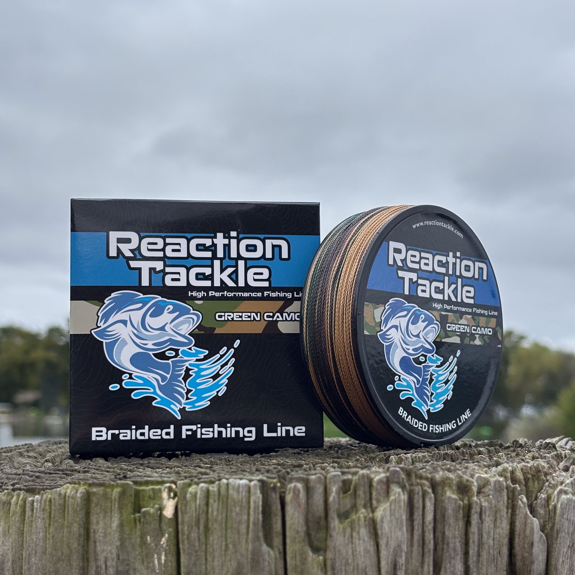Reaction Tackle Braided Fishing Line - Green Camo Reaction Tackle