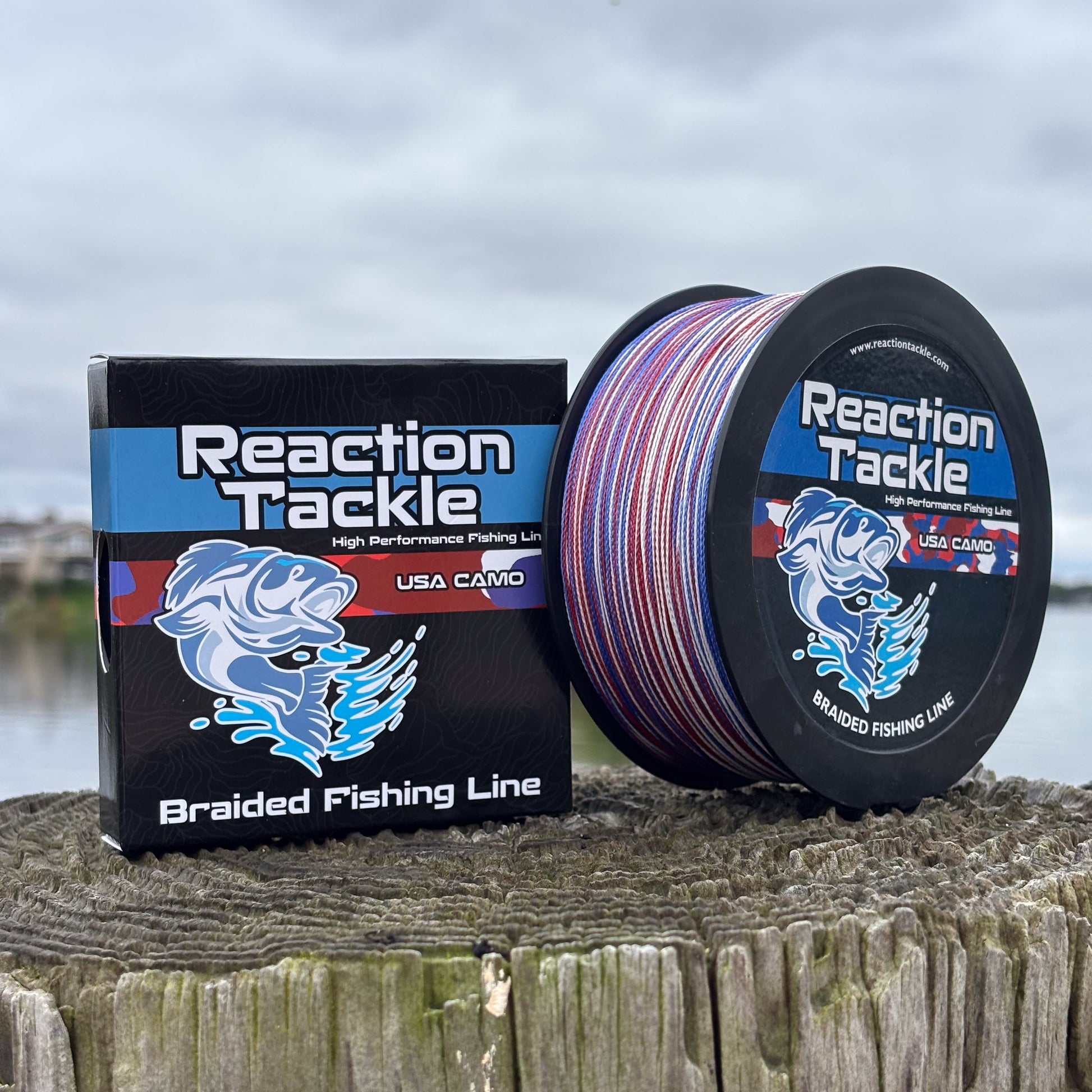 Reaction Tackle Braided Fishing Line - USA Camo Reaction Tackle