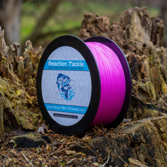 Reaction Tackle Braided Fishing Line - Pink Reaction Tackle
