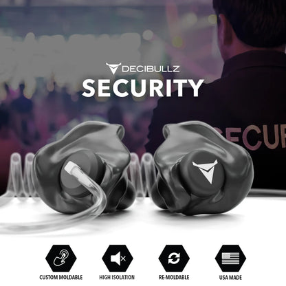 Custom Moldable Isolation Earpiece for Clear Tube, Radio, Surveillance, and Communication Headsets