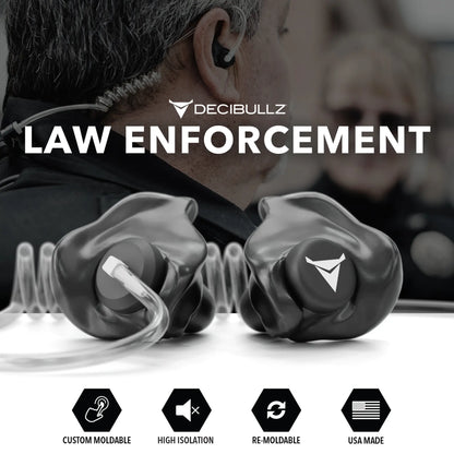 Custom Moldable Isolation Earpiece for Clear Tube, Radio, Surveillance, and Communication Headsets