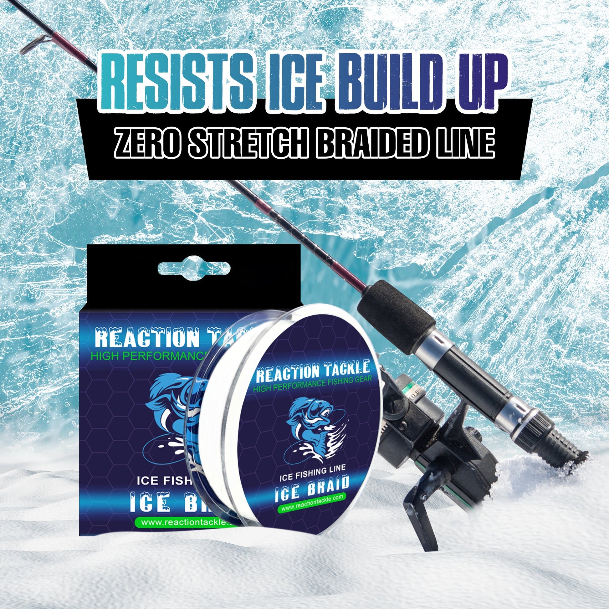 Reaction Tackle Ice Fishing Braided line - 8 Strand Reaction Tackle