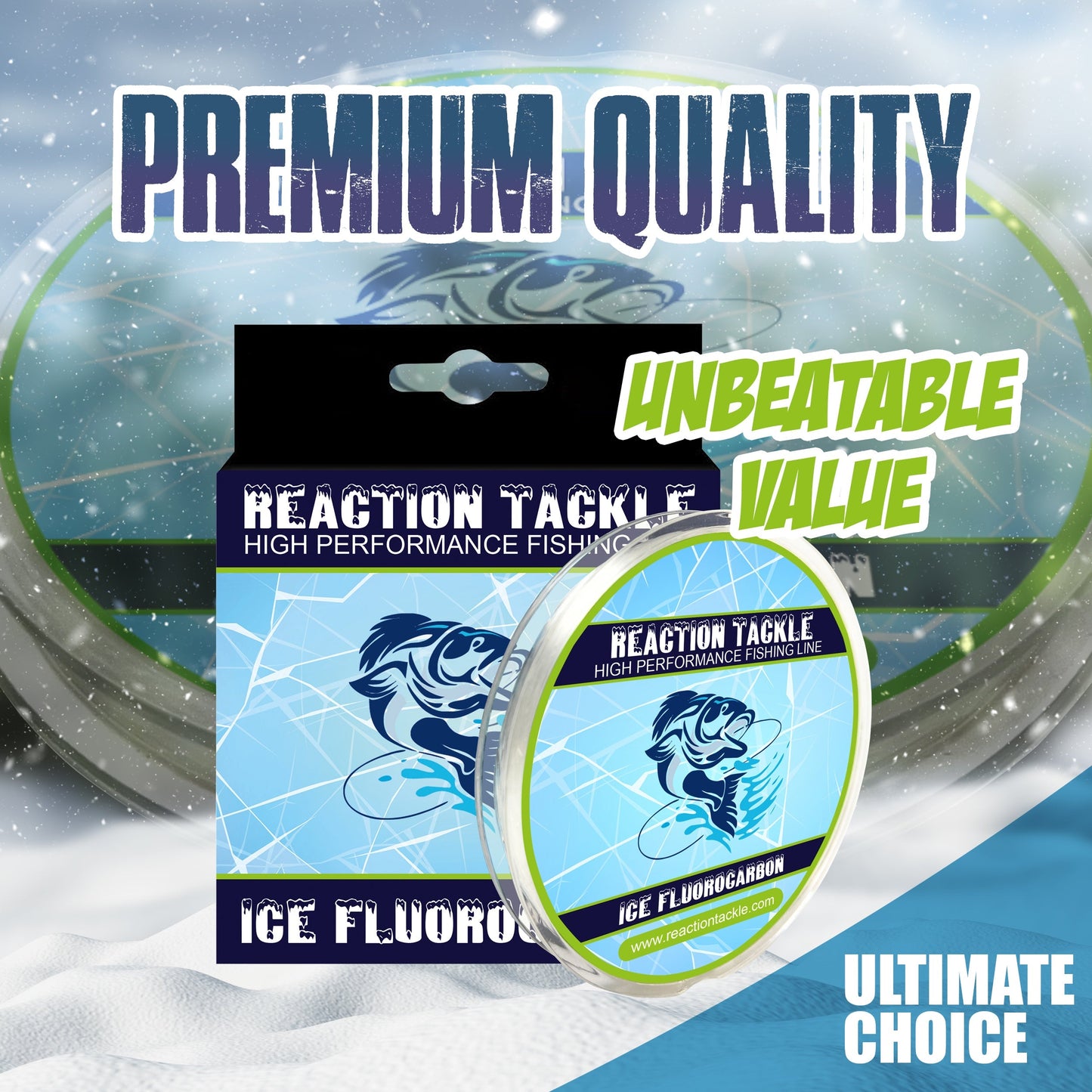 Reaction Tackle Ice Fluorocarbon Fishing Line or Leader Reaction Tackle