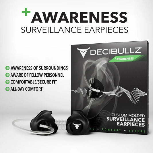 +Awareness Custom Molded Listen-Only Surveillance Acoustic Tube Headset