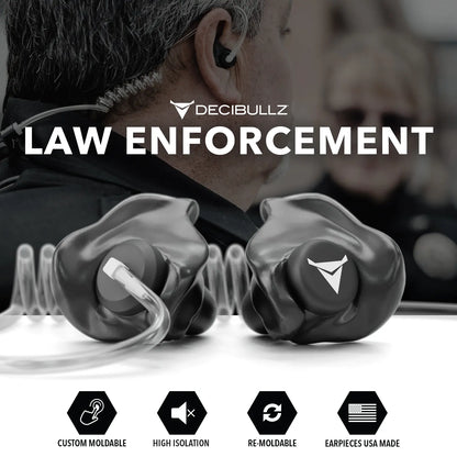 +Isolation Custom Molded Listen-Only Surveillance Acoustic Tube Headset