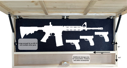Deer and Elk Gun Concealment Decor - Handcrafted Wooden Gun Cabinets - Gun Shelf Hidden Storage for Rifles, Shotguns, & Handguns - Quick Access Hidden Wall Safe (Extra Large)