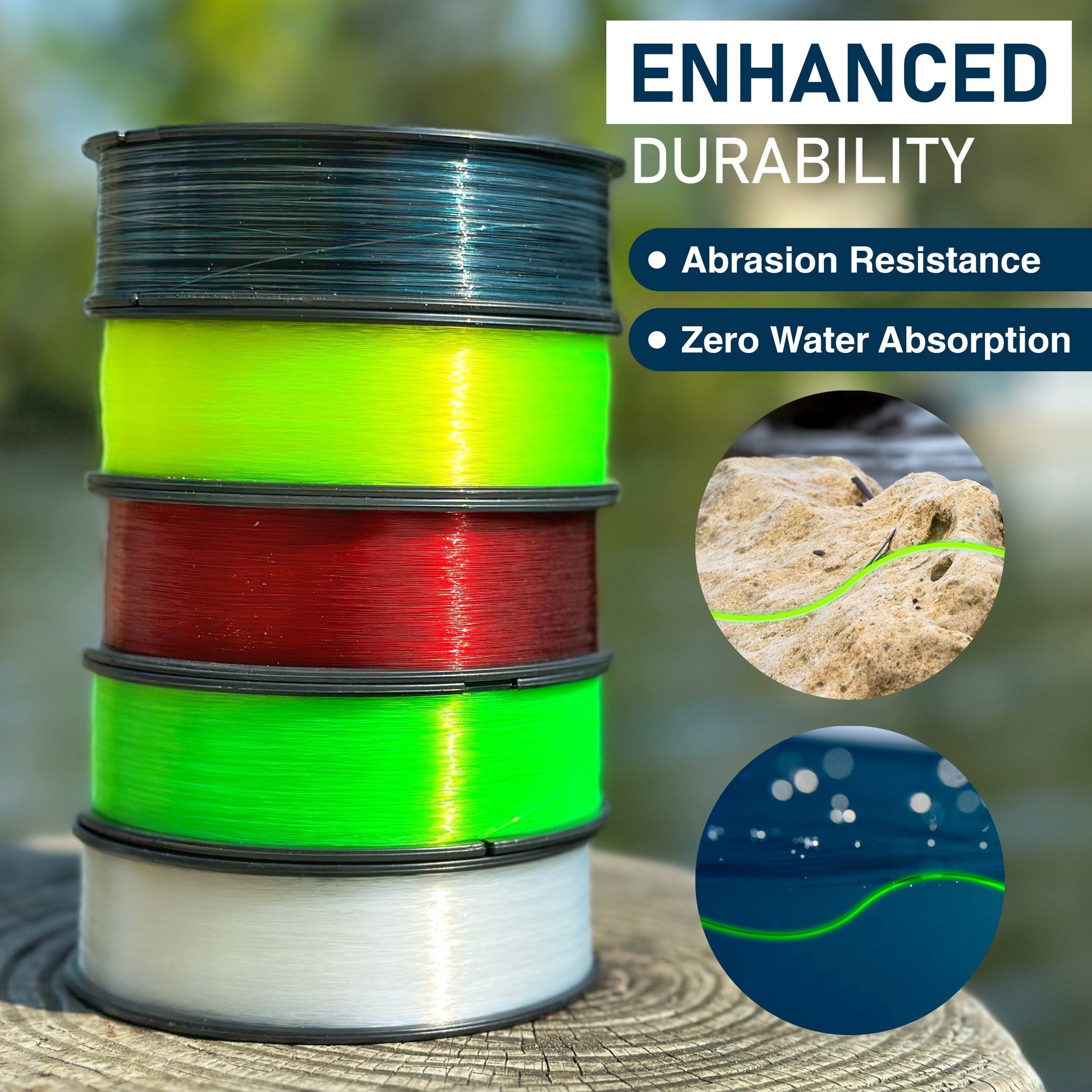 Reaction Tackle Nylon Monofilament Fishing Line 350 yard spools Reaction Tackle