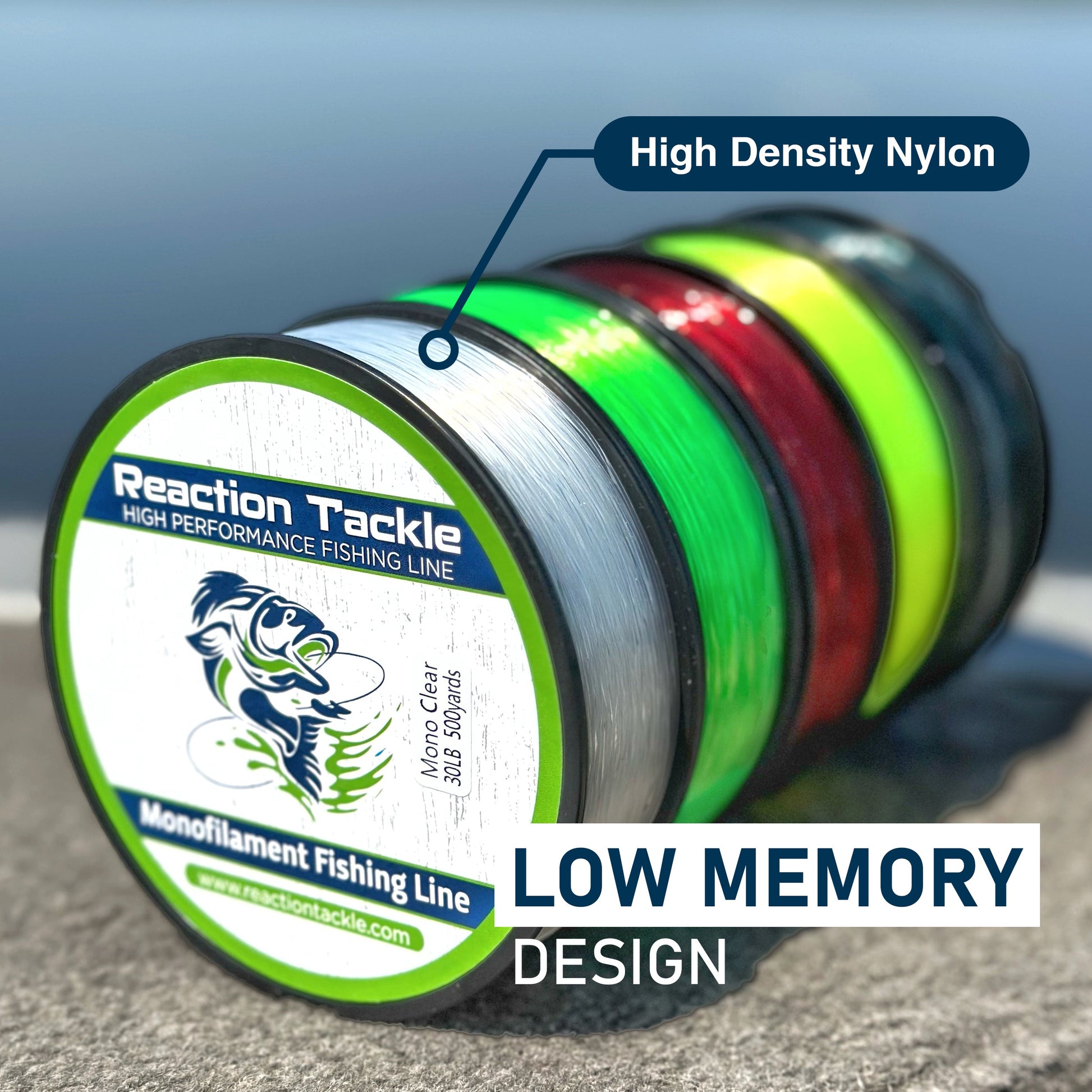 Reaction Tackle Nylon Monofilament Fishing Line 350 yard spools Reaction Tackle