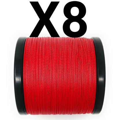 Reaction Tackle X8 Braided Fishing Line - NO FADE Red 8 Strand - NEW Reaction Tackle