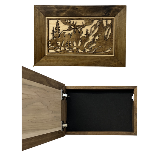 Concealed Moose Wall-Mounted Gun Cabinet – Secure Hidden Storage for Firearms Bellewood Designs