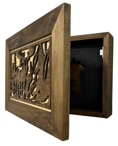 Concealed Moose Wall-Mounted Gun Cabinet – Secure Hidden Storage for Firearms Bellewood Designs