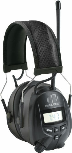 Walker's Ear Muffs with AM/FM Radio & Phone Connection - 25dB Black