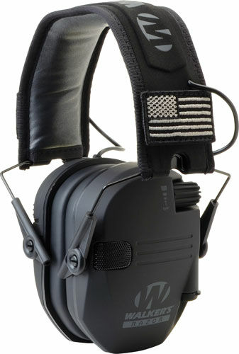 Walker's Razor Slim Patriot Electronic Ear Muffs - 23dB Black