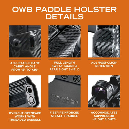 Paddle Holster fits: Glock 43X Olight PL-MINI 3 Valkyrie
