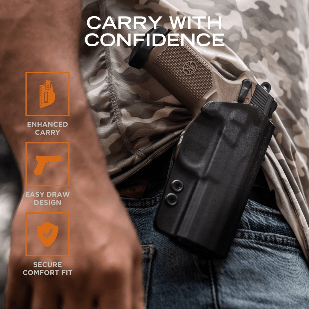 Paddle Holster fits: Glock 19 Olight PL-MINI 3 Valkyrie