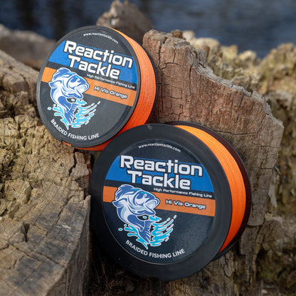 Reaction Tackle Braided Fishing Line - Hi-Vis Orange