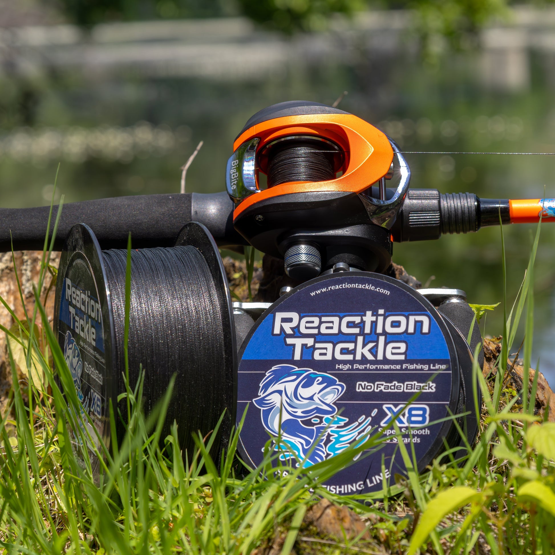 Reaction Tackle X8 Braided Fishing Line - NO FADE Black 8 Strand - NEW Reaction Tackle
