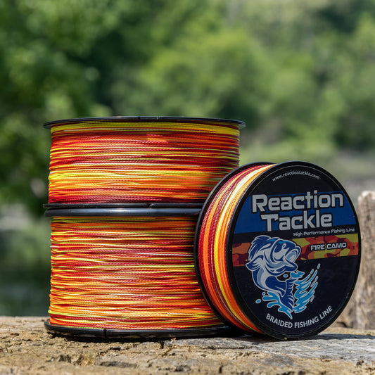 Reaction Tackle Braided Fishing Line - Fire Camo - NEW Reaction Tackle