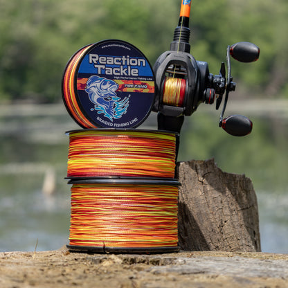 Reaction Tackle Braided Fishing Line - Fire Camo - NEW Reaction Tackle