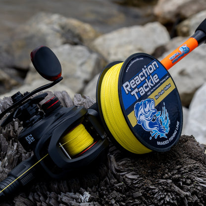 Reaction Tackle Braided Fishing Line - NO FADE Yellow - NEW Reaction Tackle
