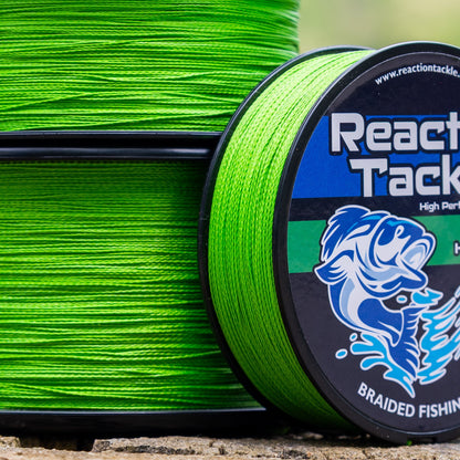 Reaction Tackle Braided Fishing Line - NO FADE Hi Vis Green - NEW Reaction Tackle