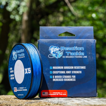 Reaction Tackle BRAIDED IN THE USA Fishing Line- 5X- NEW Reaction Tackle