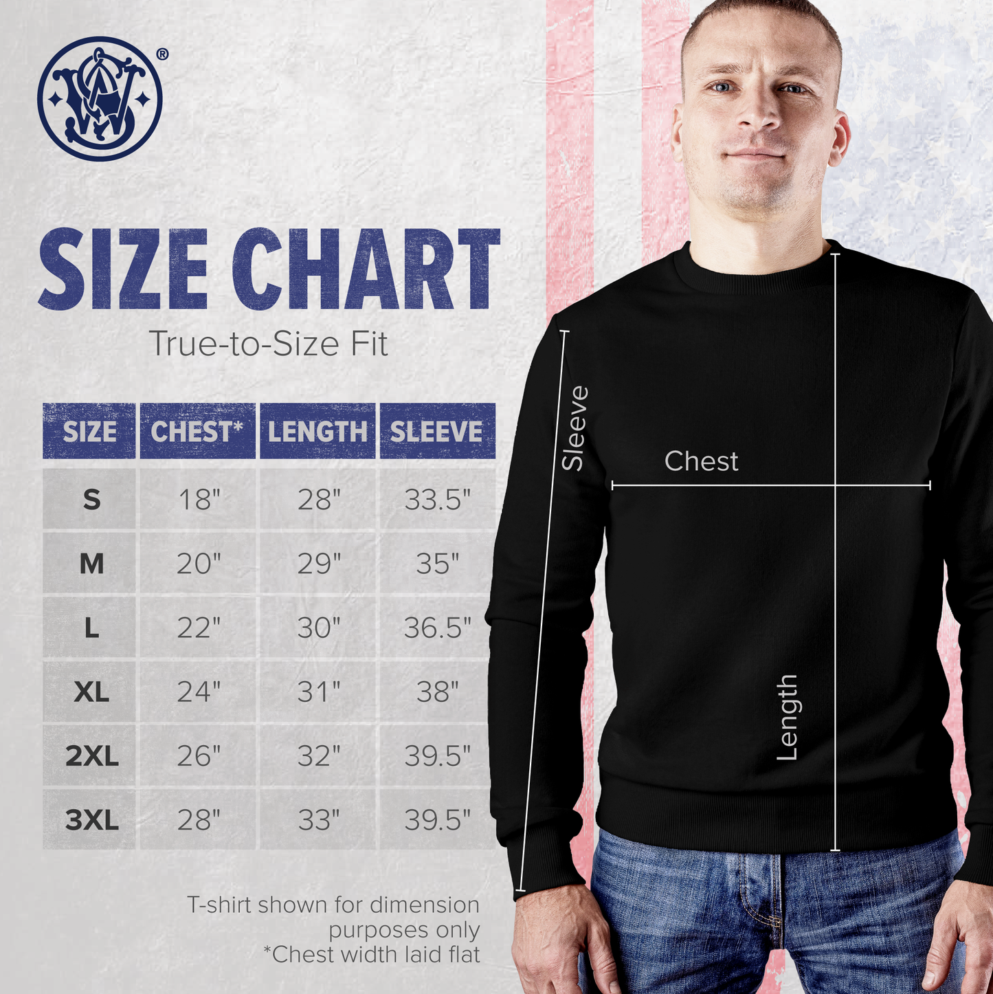 Smith & Wesson® Empowering Americans Long Sleeve Tee in Black