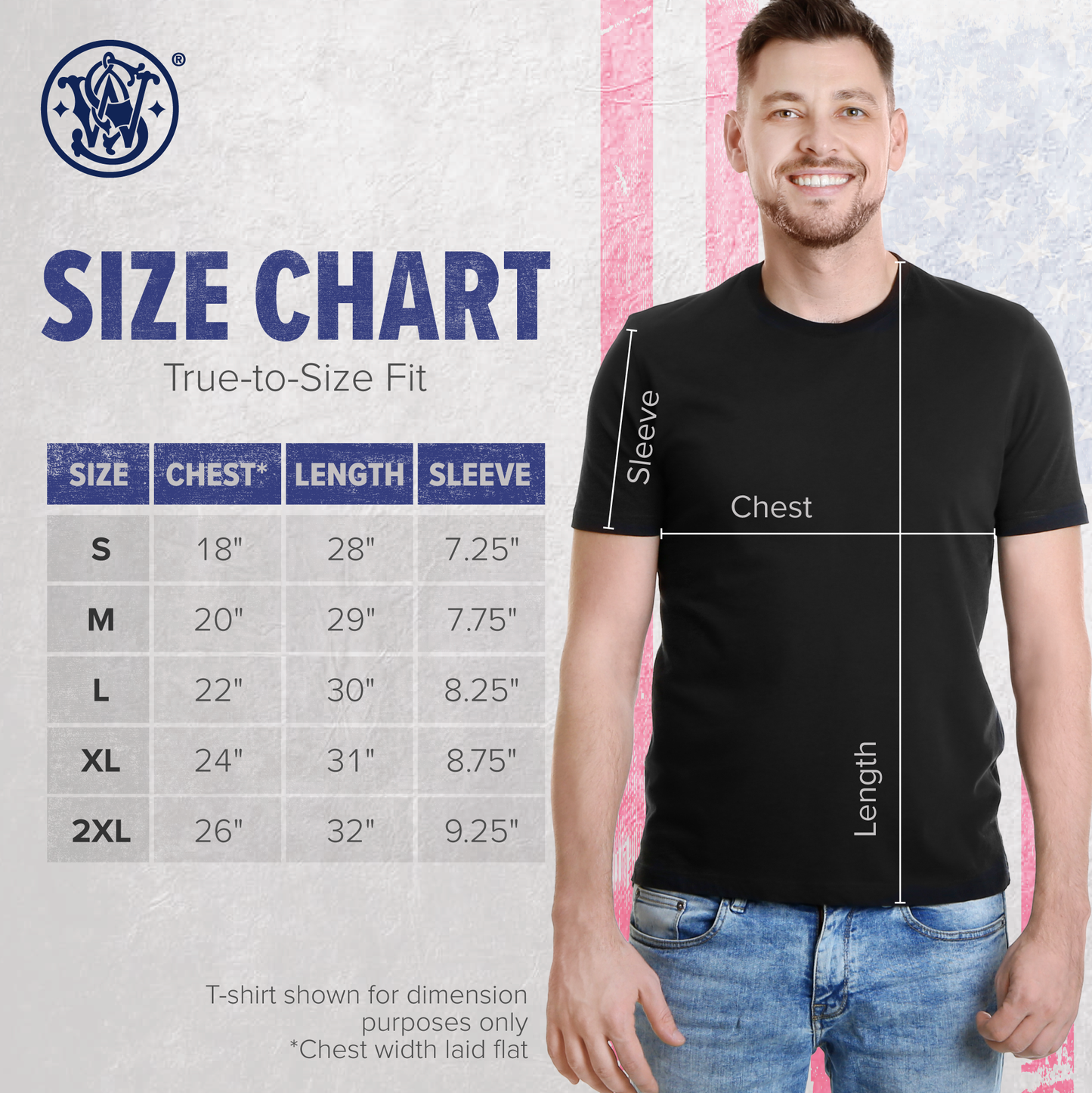 Smith & Wesson® Tested and Proven Premium Quality Short Sleeve Tee in Navy