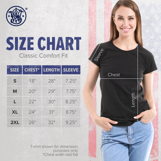 Smith & Wesson® Women's Filagree Reverse Fill Logo Premium Tee in Iceberg
