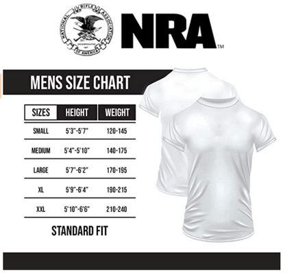 NRA® Defending Liberty Flag Filled Oval Men's Premium Tee in Navy