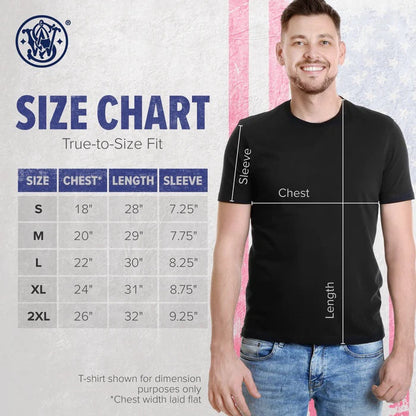 Smith & Wesson® Crewneck Wrap-Around Logo Short Sleeve Tee in Black