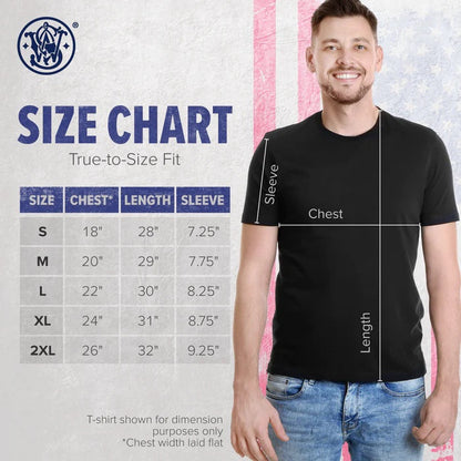 Smith & Wesson® Crewneck Wrap-Around Logo Short Sleeve Tee in Navy