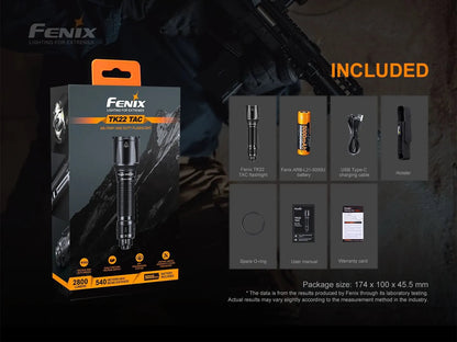 Fenix TK22 TAC Tactical Flashlight - 2800 Lumens Fenix Store